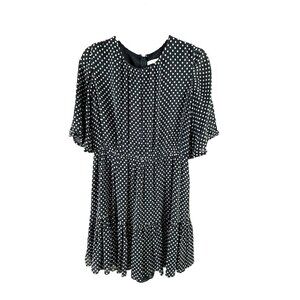 Derek Lam 10 Crosby Polka Dot Ruffle Mini Dress Size 10 Black White